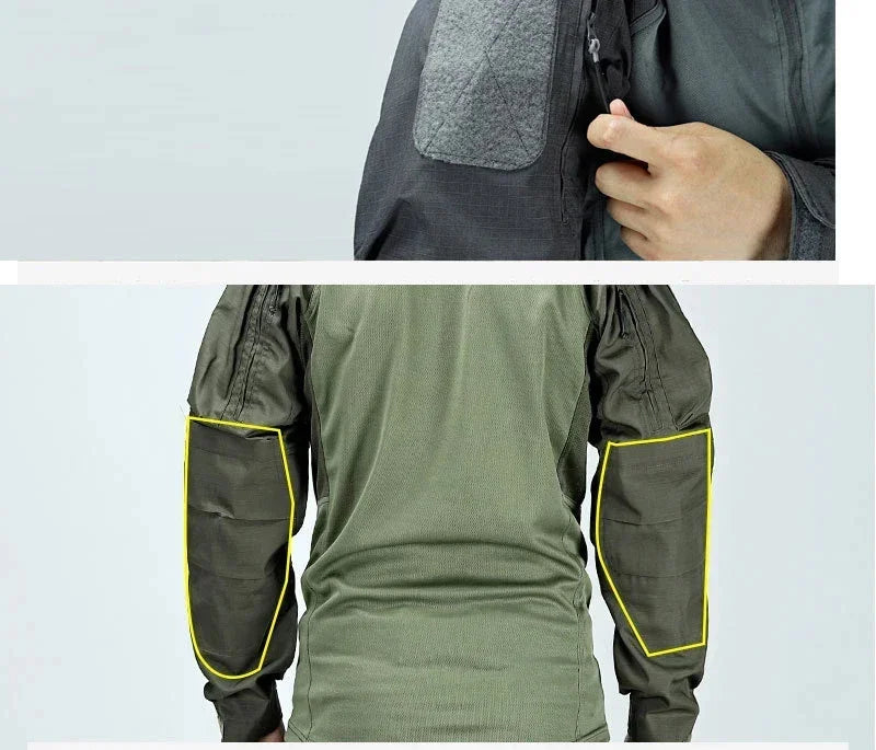 Tactical Suit Set Men Hunting Training Shirt Pants 2 Piece Sets Outdoor Uniform Camouflage Quick-dry Ripstop Clothing Hiking