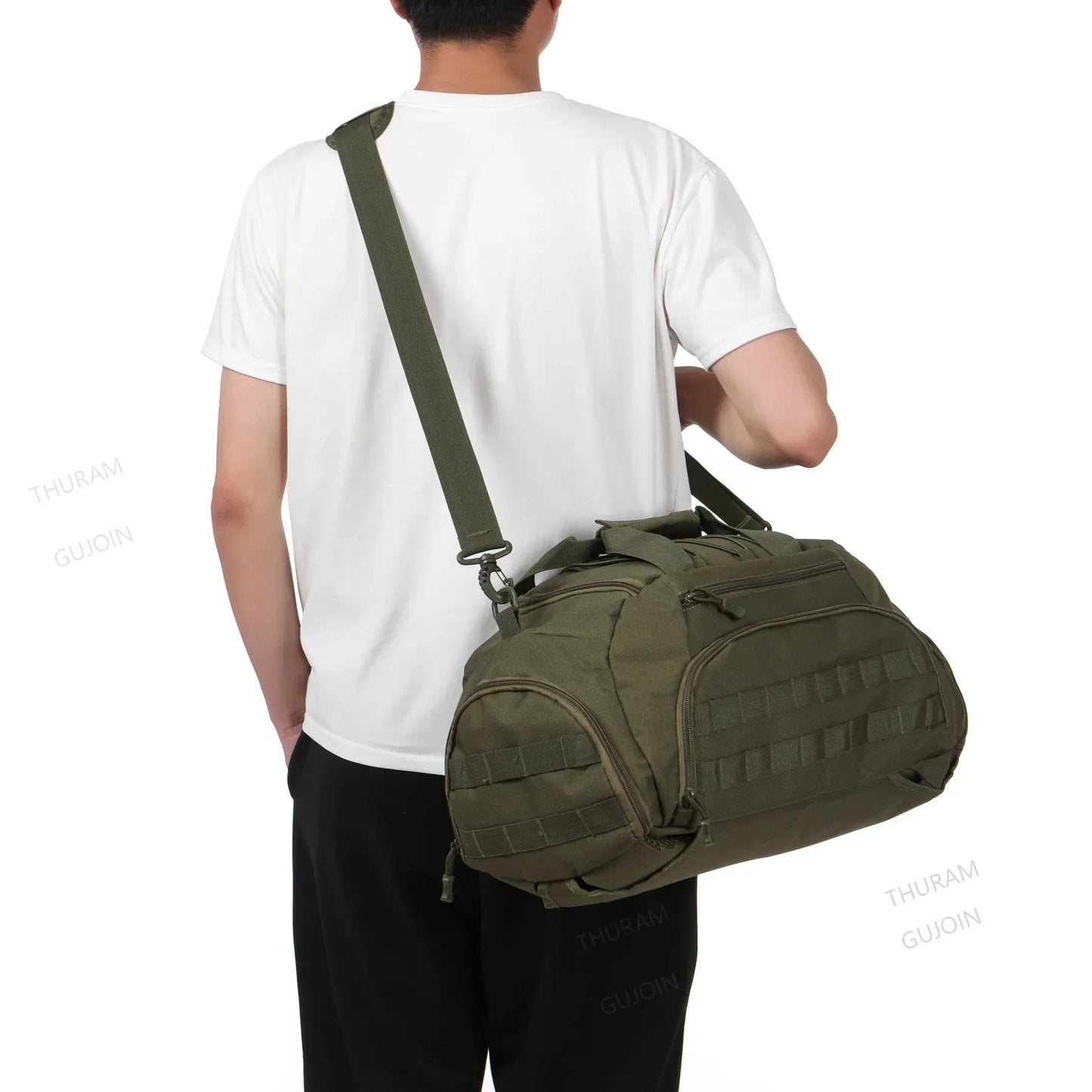 Gym Backpack with Shoe Compartment Convertible Duffel Sling Bag for Men Women Weekender Overnight Bag 3-in-1 Tactical Travel Bag
