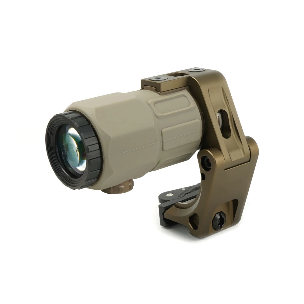 Tactical G45 5X Magnifier Scope With FAST FTC Mount Combo For Airsoft with US Flag Original Markings Black And FDE Colors