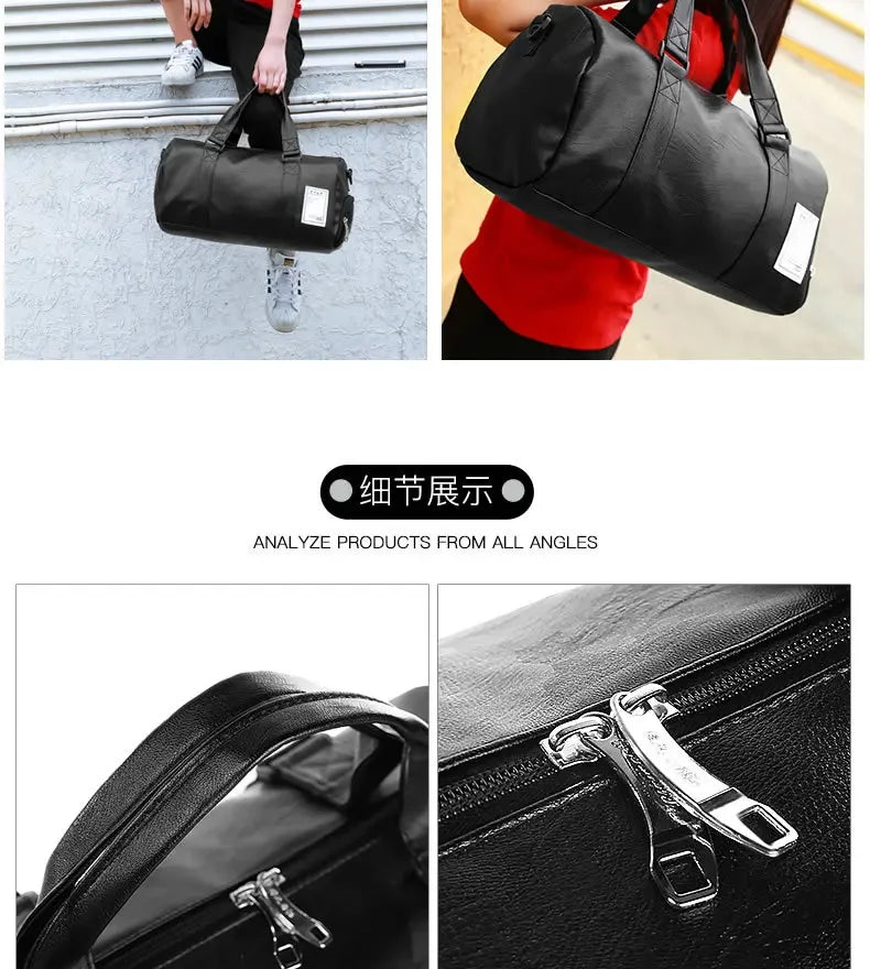 Gym Bag Leather Sports Bags Dry Wet Bags For Men Women Training for Shoes Fitness Yoga Travel Luggage Shoulder Sport Bag