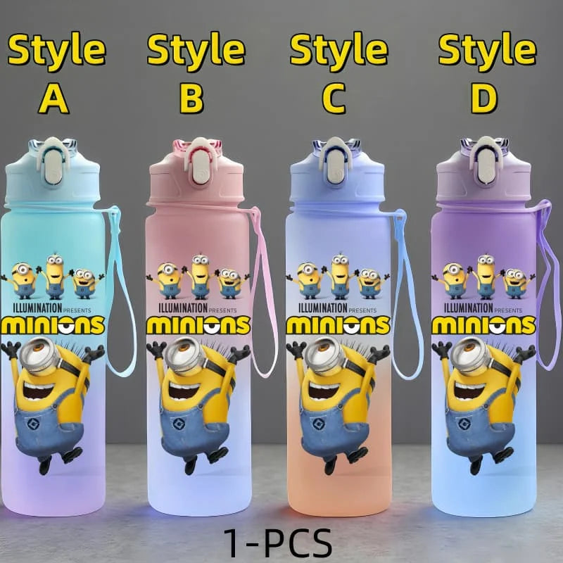 Minions Anime Character Water Cup Large Capacity Outdoor Sports Portable Rope Drinking Bottle Children's Gift Kettle