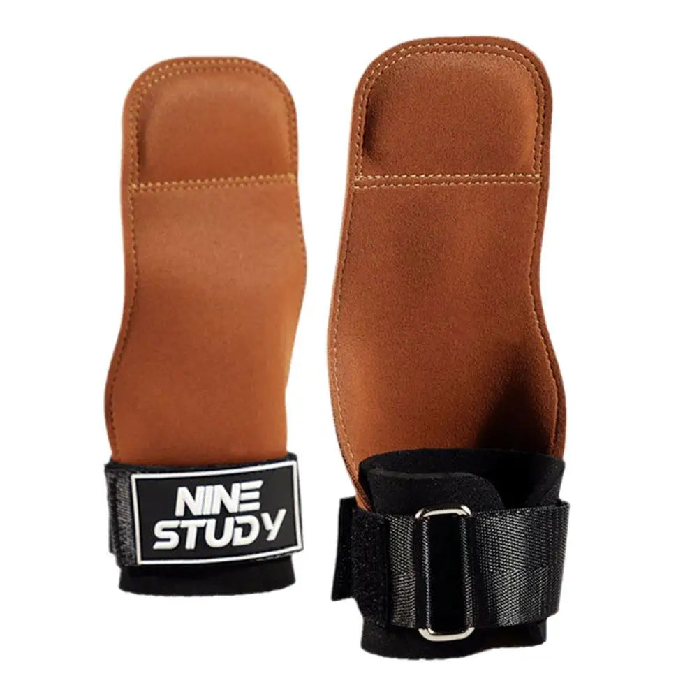 Gym Gloves Three Fingers Cowhide Weightlifting Workout Hand Palm Protector Gymnastics Hand Grips Pull up, Kettlebells, Training