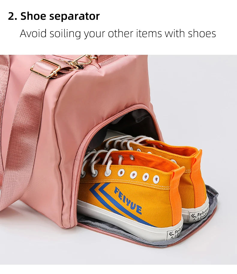 Gym Bag Men Women Training Fitness Swim Travel Luggage Handbag Yoga Shoulder Pack Shoes Storage Waterproof Dry Wet Separation