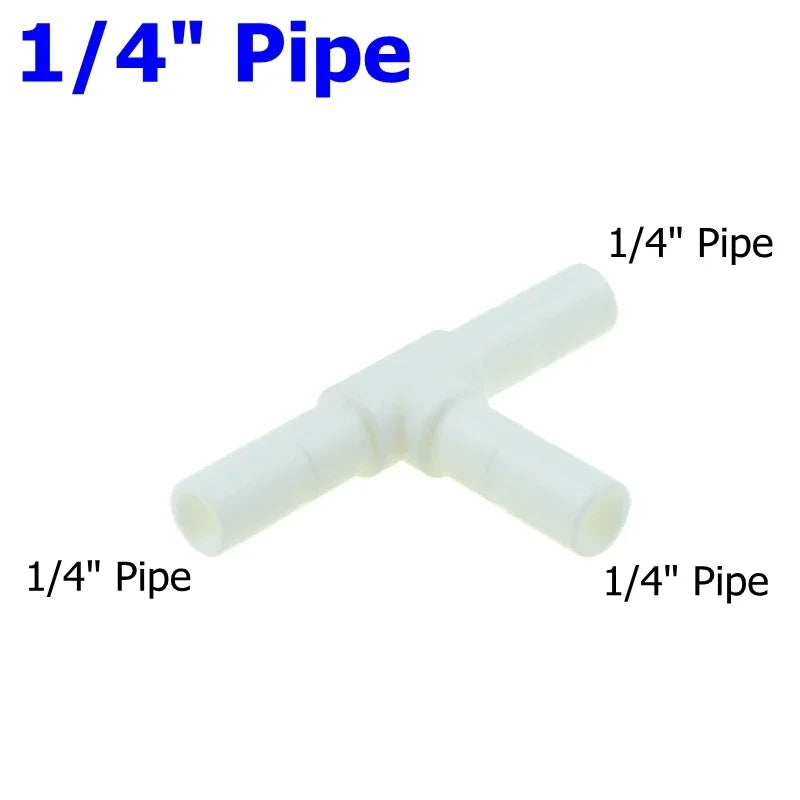 Reverse Osmosis 1/4 3/8 Hose Connection Quick Coupling 1/4 3/8 Stem L Straight Tee RO Water Aquarium Plastic Joint Pipe Fitting