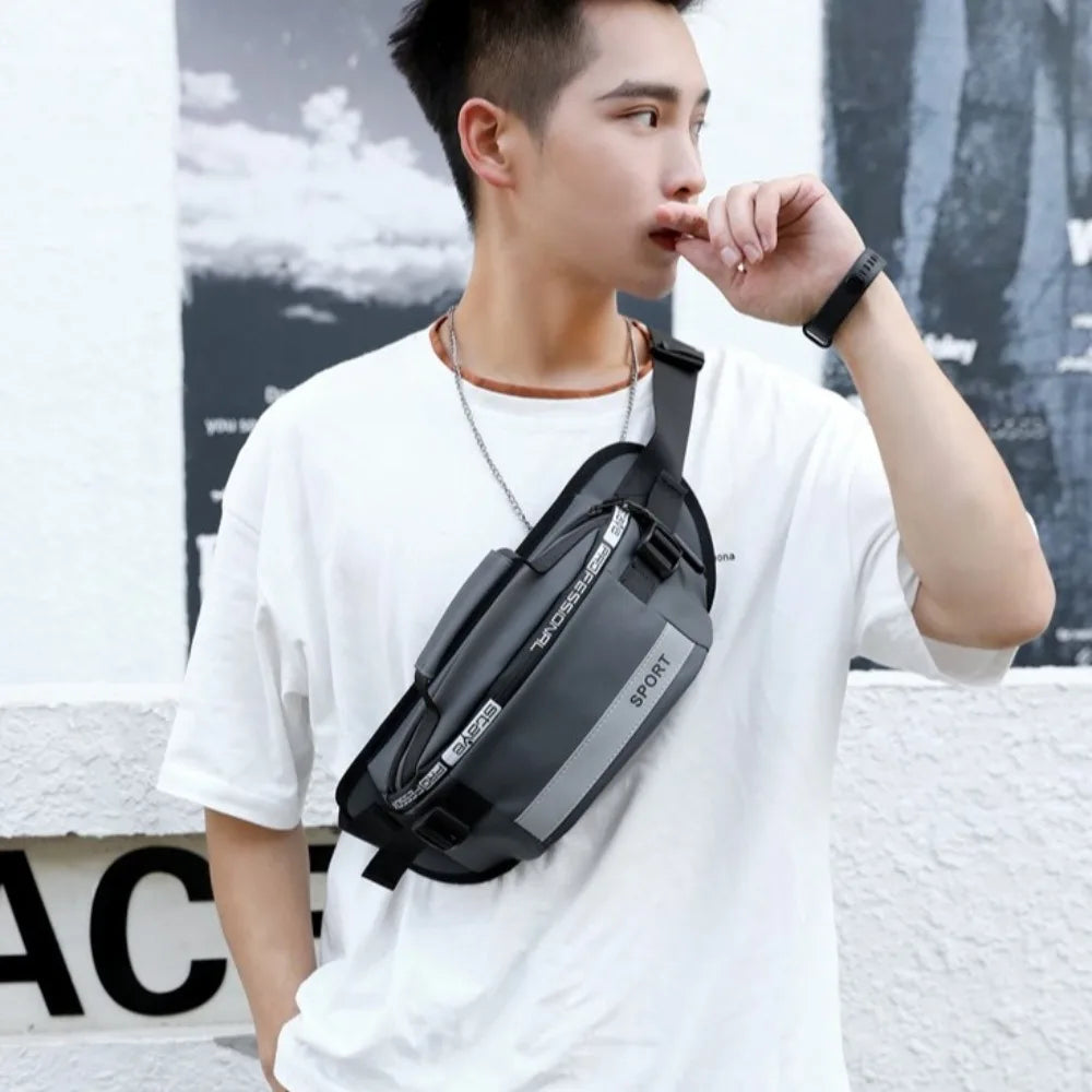 Gym Bag Nylon Men Chest Bag Multi-function Large Capacity Fanny Pack Belt Bag Wear-resistant Sports Phone Bag Women