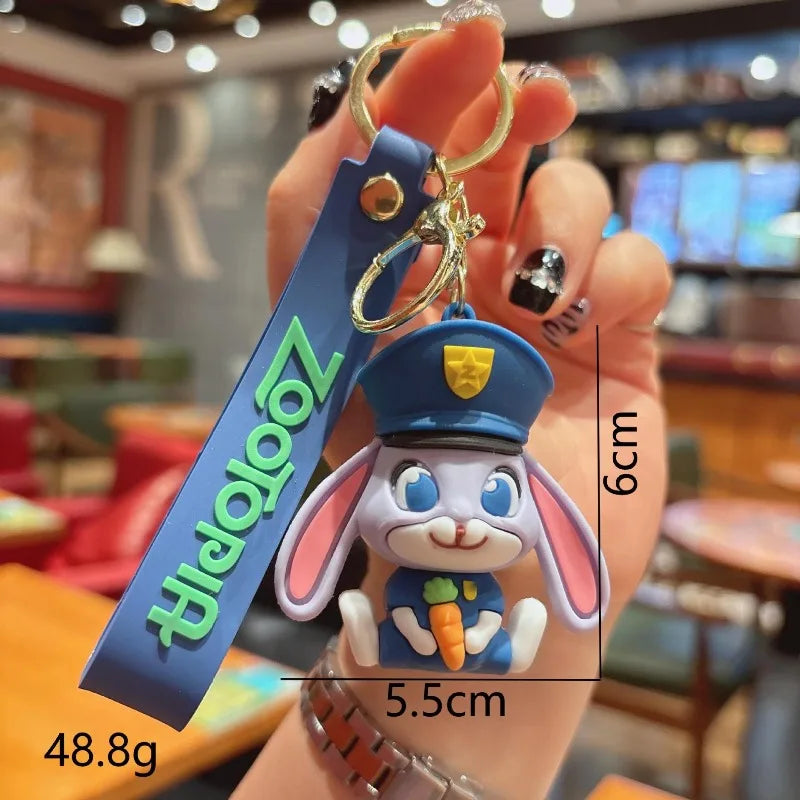 New Anime Zootopia Creative Cartoon Keychain Cute Judy Nick PVC Doll Car Pendant Keychain Men and Women Bag Small Pendant Gift