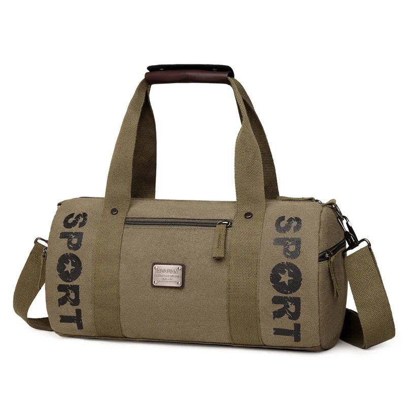 Gym Bag for Man Canvas Sports Fitness Tote Travel Luggage Handbag Outdoor Shoulder Duffle Training Tactical Bag Male Rucksack