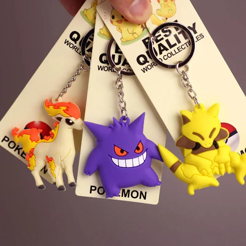 New Pokemon keychain Pikachu Pokémon PVC soft plastic pendant fashion bag pendant Charmander doll keychain car keychain