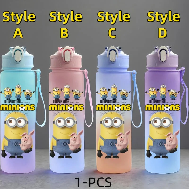 Minions Anime Character Water Cup Large Capacity Outdoor Sports Portable Rope Drinking Bottle Children's Gift Kettle