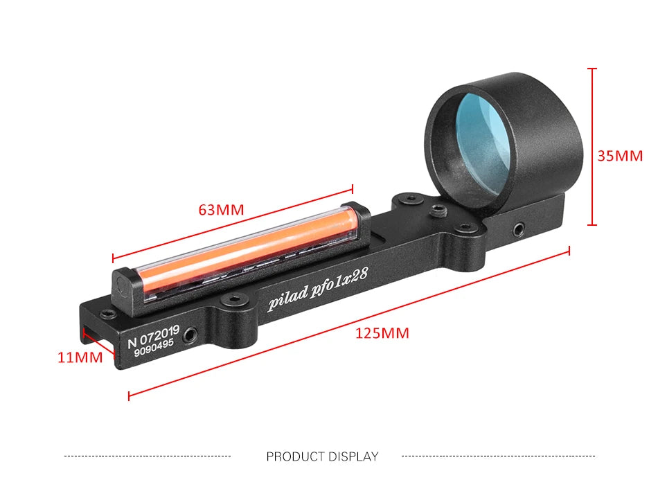 Tactical Fiber 1x28 Rib Rail Fiber Reflex Circle Green Red Dot Sight Outdoor Hunting Rifle Scope Shooting Fit Shotgun Rib Rail