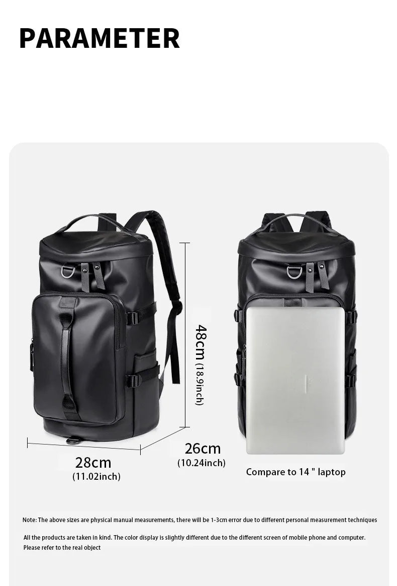 Sports Backpack, Large-Capacity Cylindrical Gym Bag, Unisex Training Bag, Dry and Wet Separation Handbag, Multi-Purpose Water-Repellent Travel Bag, Single Shoulder Crossbody Bag