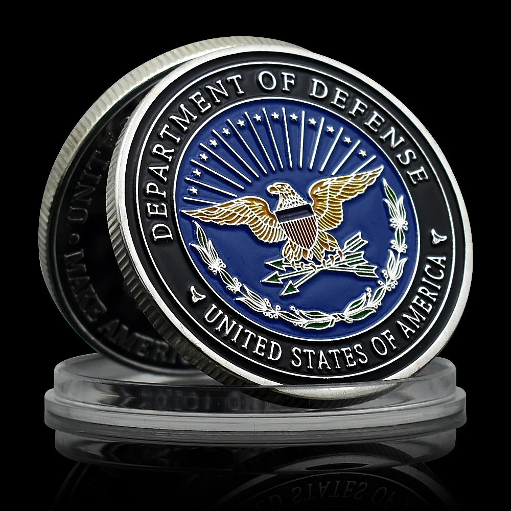 US Department of Defense Army, Navy, Air Force, Marines and Space Force The Penta Gon Silver Coin Military Commemorative Medal