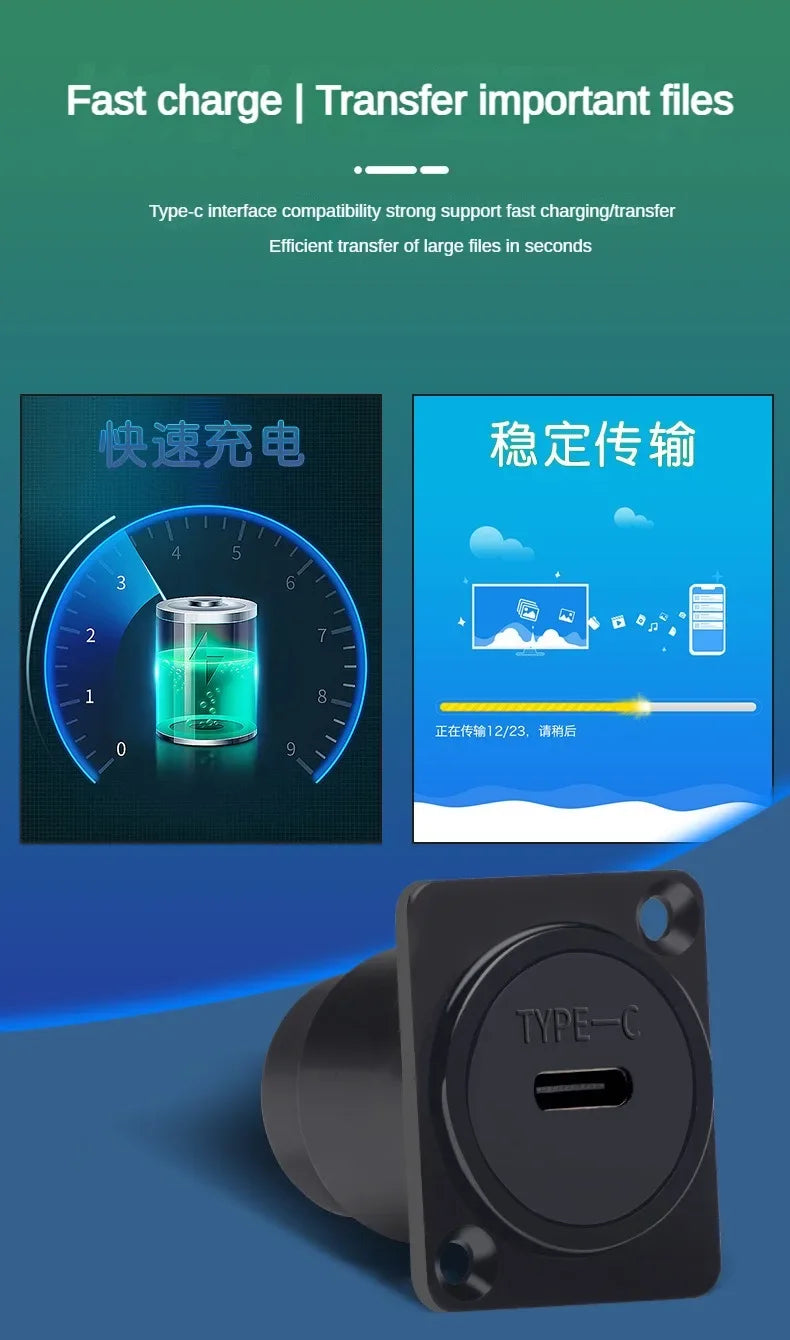 Type-c Round C-port USB connector 24pinz socket TYPE D data transmission charging fast