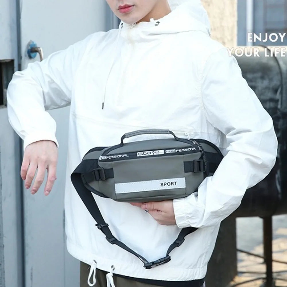 Gym Bag Nylon Men Chest Bag Multi-function Large Capacity Fanny Pack Belt Bag Wear-resistant Sports Phone Bag Women