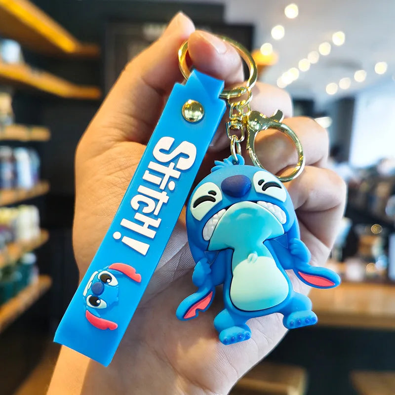 New Cartoon Anime Disney Keychain Mickey Mouse Minnie Lilo & Stitch Keyring Key Chain Car Pendant Kids Toys Gift Wholesale