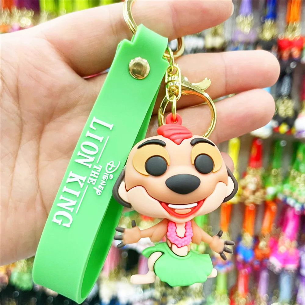 New Cartoon Anime Disney Keychain Mickey Mouse Minnie Lilo & Stitch Doll Keyring Ornament Key Chain Car Pendant Kids Toys Gift