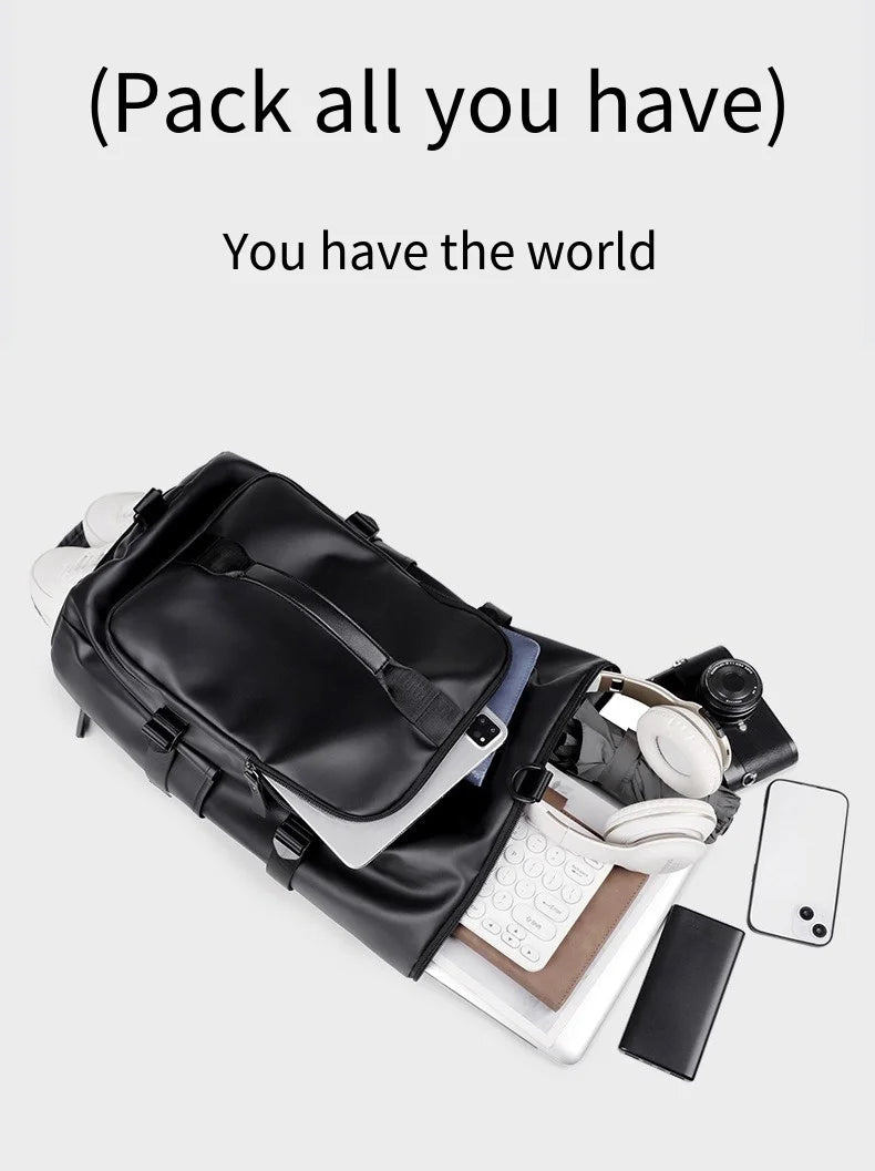 Sports Backpack, Large-Capacity Cylindrical Gym Bag, Unisex Training Bag, Dry and Wet Separation Handbag, Multi-Purpose Water-Repellent Travel Bag, Single Shoulder Crossbody Bag