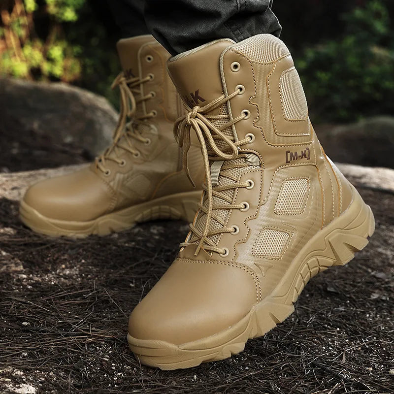 Tactical Boots Men Special Force Desert Combat Outdoor Hiking Ankle Shoes Men Work Safty Outdoor High-top Boots