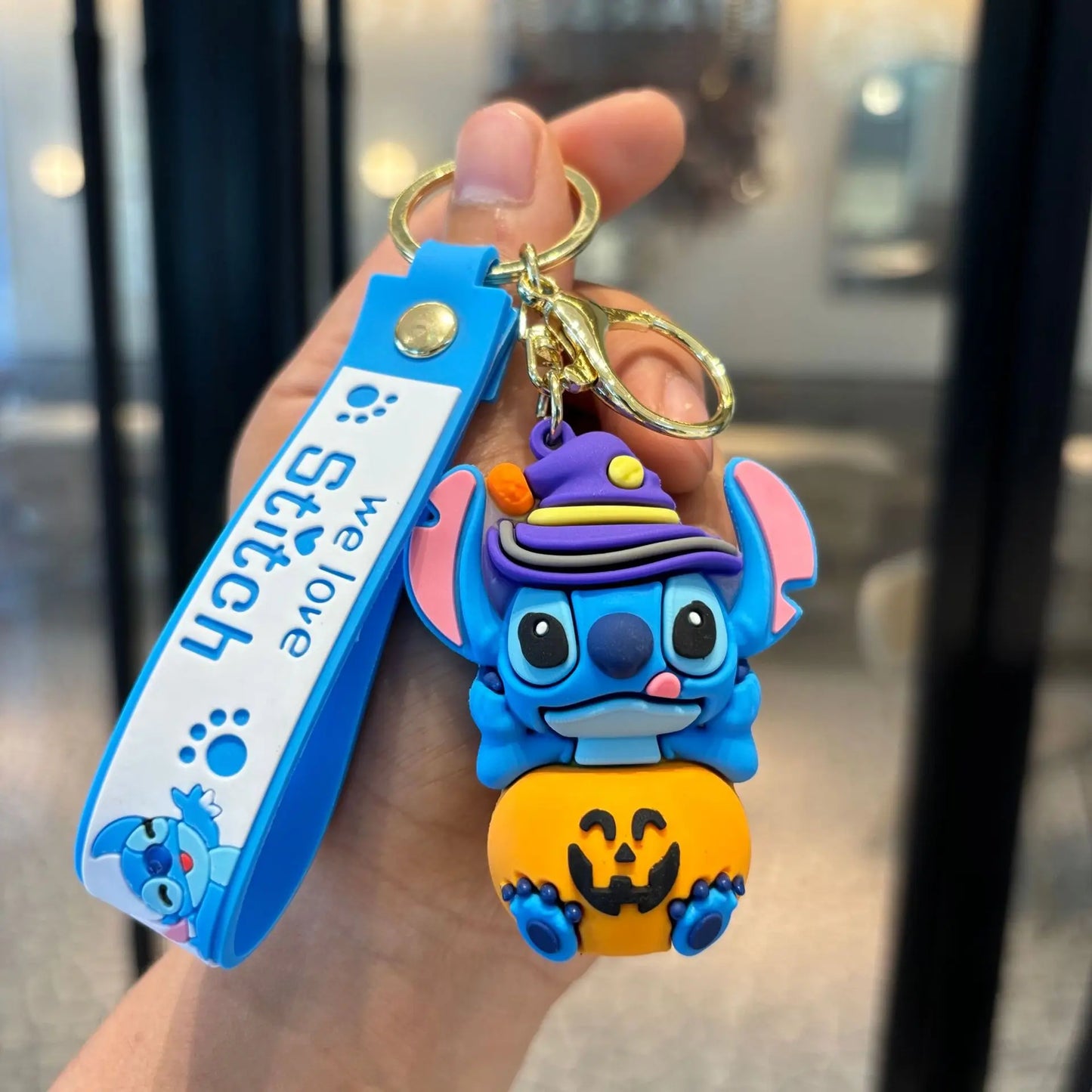 Wholesale Anime Disney Keychain New Mickey Mouse Minnie Lilo & Stitch Doll Keyring Ornament Key Chain Car Pendant Kid Toys Gifts