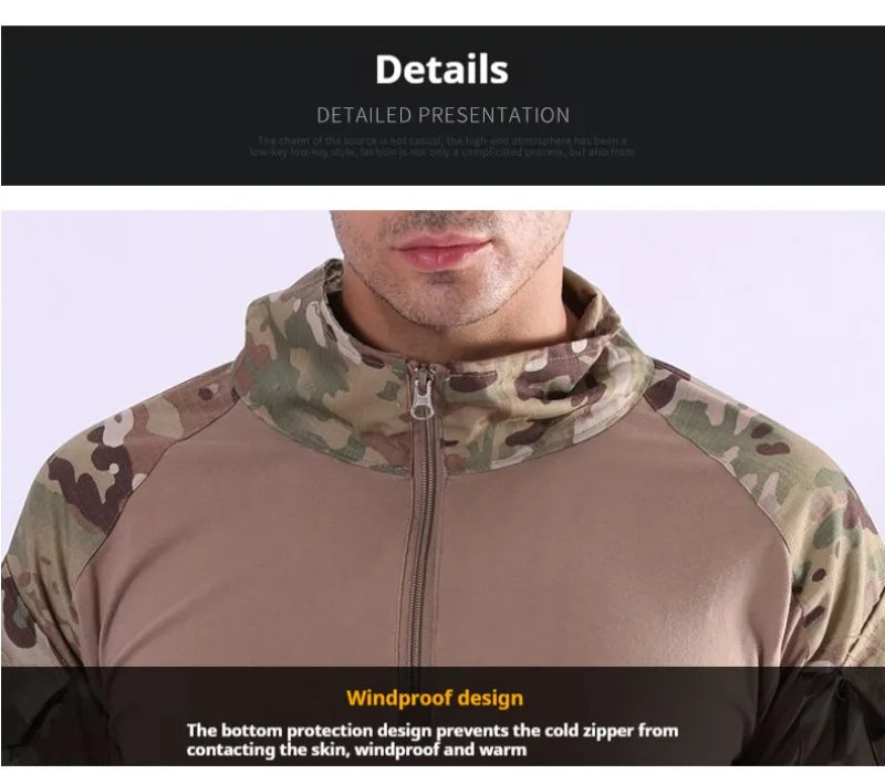 Tactical Shirt Combat Shirt Multicam Combat Shirt Airsoft Shirt Camouflage Combat Shirt Chemise Combat Combat Shirts Army