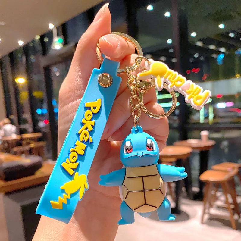 New Pokemon Pikachu Keychain Anime Cartoon Key Chain Charmander Psyduck Fashion Bag Keyring Pendant Accessories Toys Kids Gifts