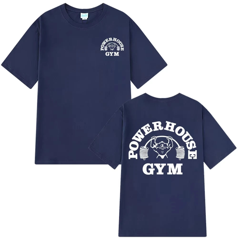 Gym Logo Graphic T Shirts Men Women Olympia Fitness Short Sleeve T-shirts Summer Pure Cotton Vintage Man T-shirt Tops