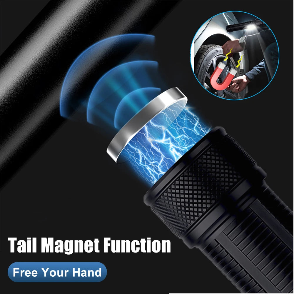 Tactical 4 in 1 Green Red Blue White Light LED Flashlight Type-C Fast Charging Torch for Hunting Fishing