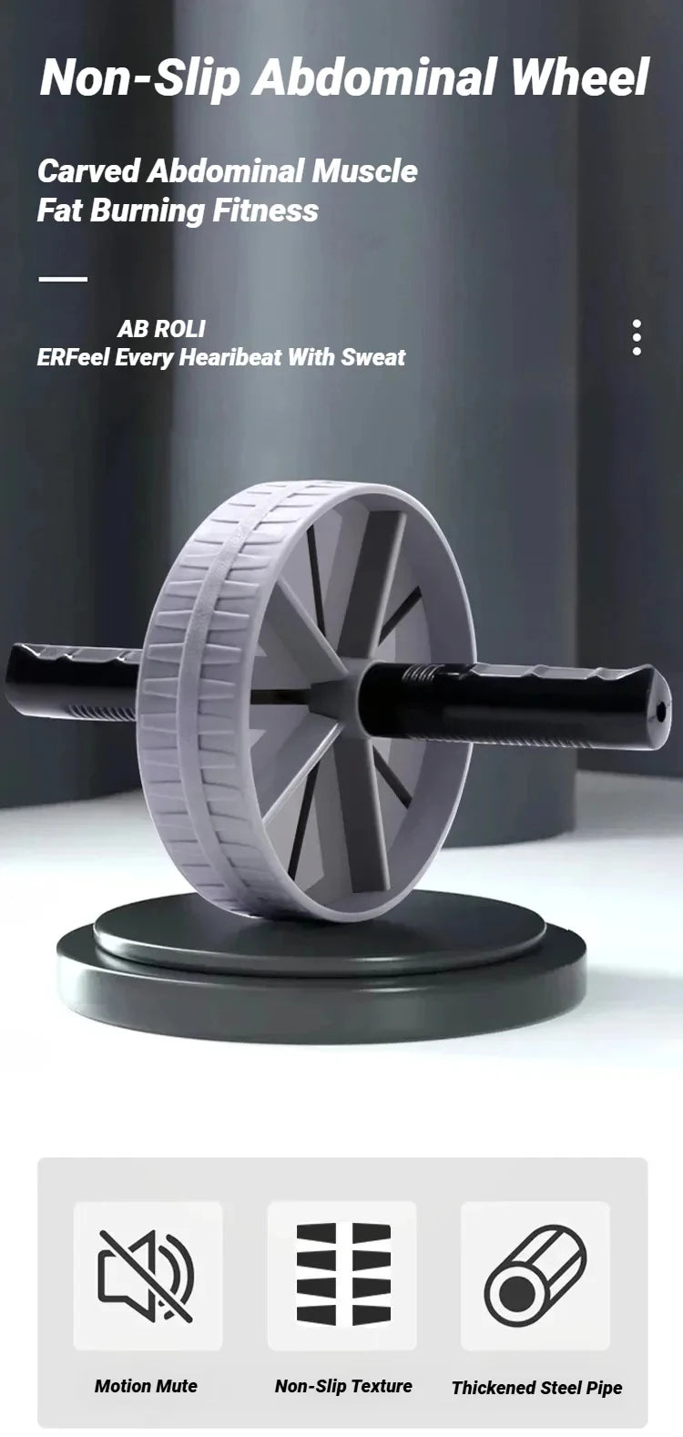 Home Gym Strength Workouts Workout Roller Wheel Non-slip Abdominal Wheel No Noise Abdominal Trainer Abdominal Exerciser