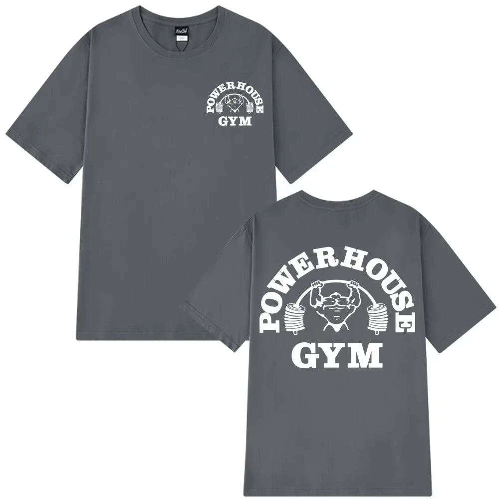 Gym Logo Graphic T Shirts Men Women Olympia Fitness Short Sleeve T-shirts Summer Pure Cotton Vintage Man T-shirt Tops