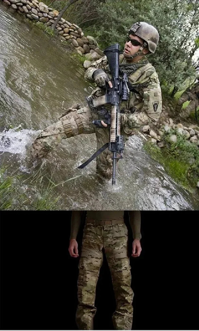 Tactical Pants Men Military Combat Waterproof Breathable Hiking Outdoor Trekking Army Cargo Pants Durable Rainproof