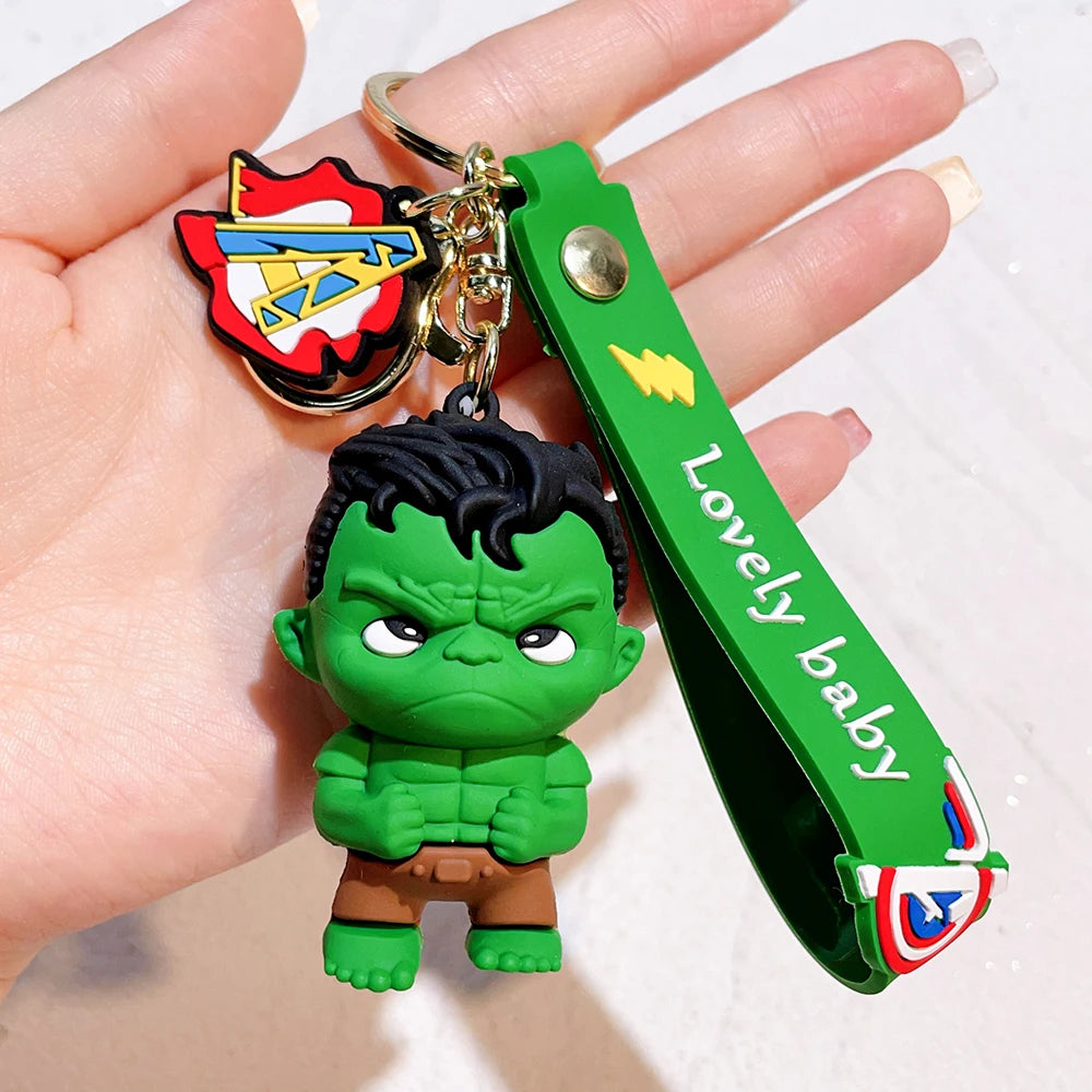 Q Version of The Marvel Series Keychain Cartoon Creative Spider-Man Doll Key Ring Schoolbag Car Key Chain Pendant Student Gifts