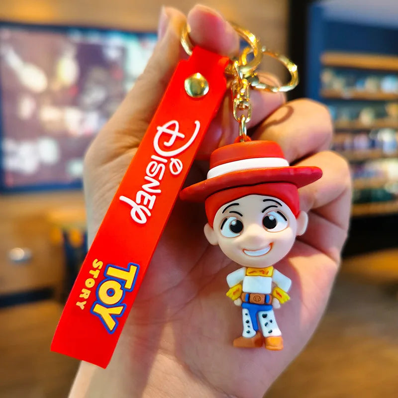 New Cartoon Anime Disney Keychain Mickey Mouse Minnie Lilo & Stitch Doll Keyring Ornament Key Chain Car Pendant Kids Toys Gift