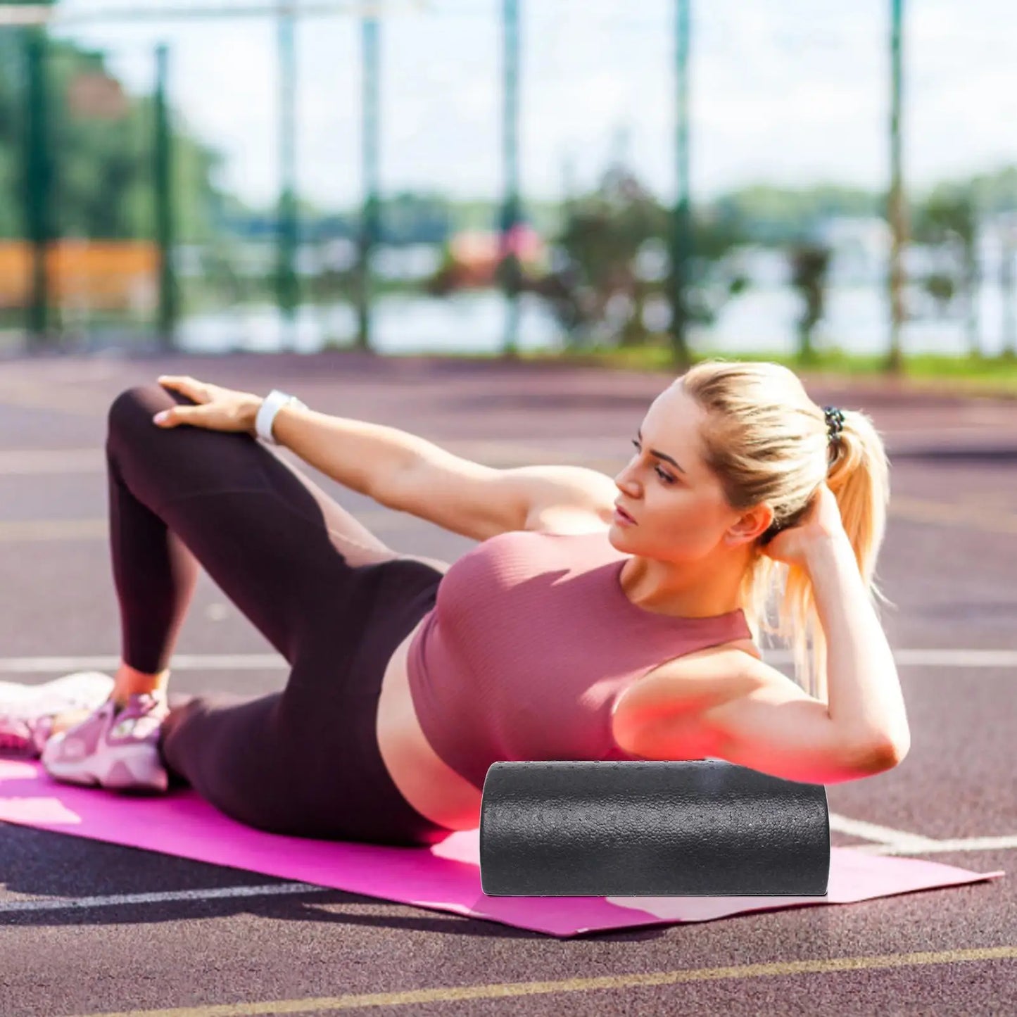 Fitness Yoga Column Roller/Half Foam Roller Blocks Pilates Yoga Roller/Yoga Massage Exercise Foam Roller/ Muscle Massage Roller