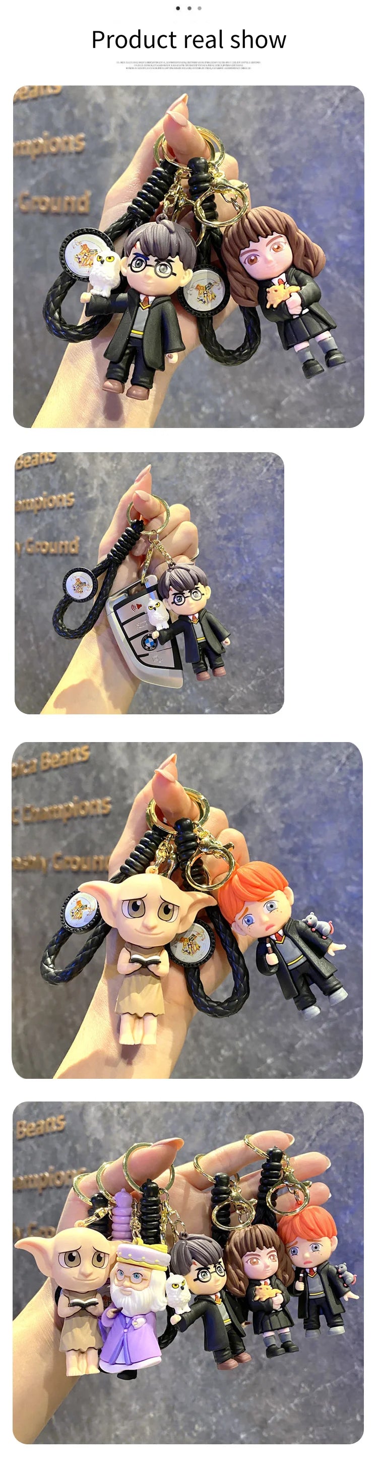 Harry Hogwarts Keychain Cute Cartoon Character Car Hanging Ornament Backpack Charm Gift for fans Kids Purse Keys Bag Decoration