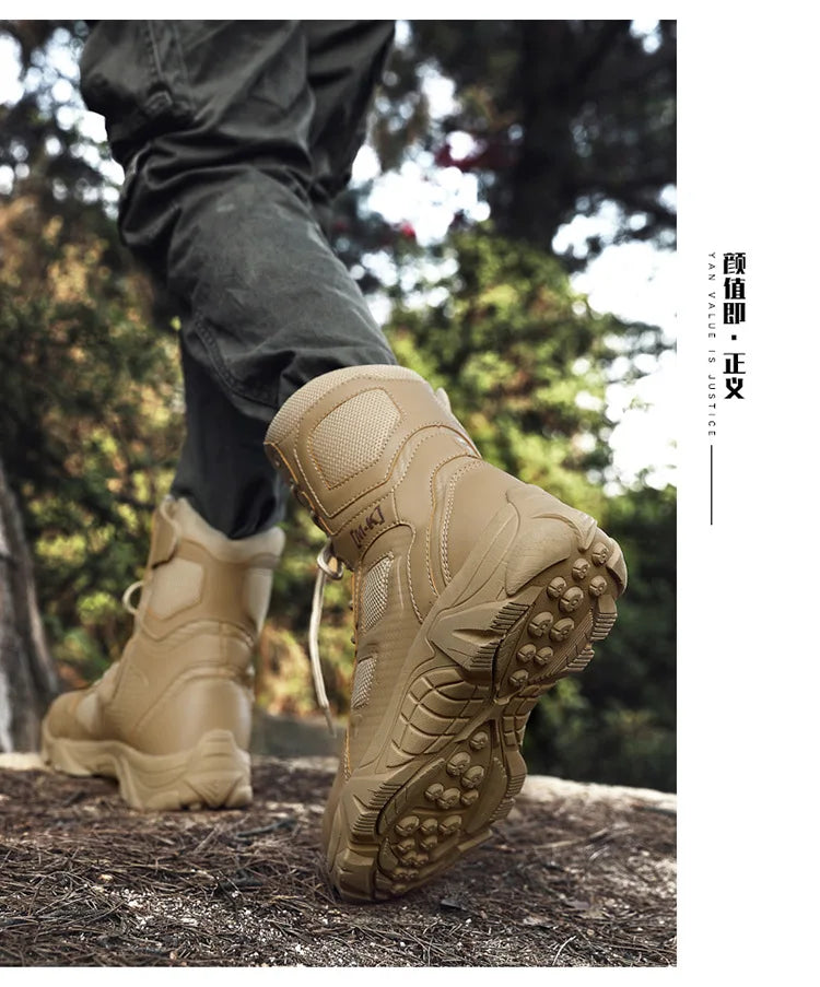 Tactical Boots Men Special Force Desert Combat Outdoor Hiking Ankle Shoes Men Work Safty Outdoor High-top Boots