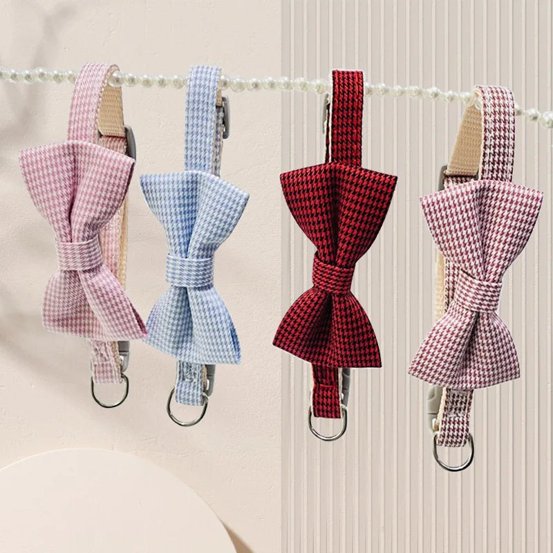 Pet Collar Adjustable Durable Cat Collars Cute Bow Kitten Necklace Soft Bell Puppy Lead Pet Product Cat Dog Accessories