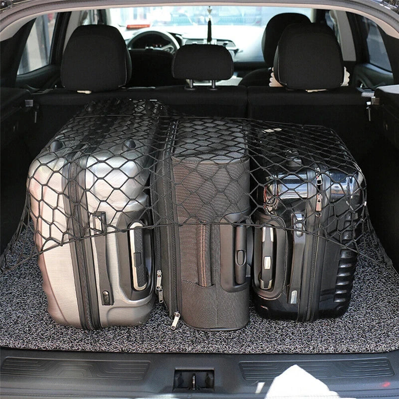 Universal Large Car Cargo Net Nylon Elastic Mesh Luggage Cargo Storage Pickup Tidy Net for Van SUV Truck Mesh Network Pocket