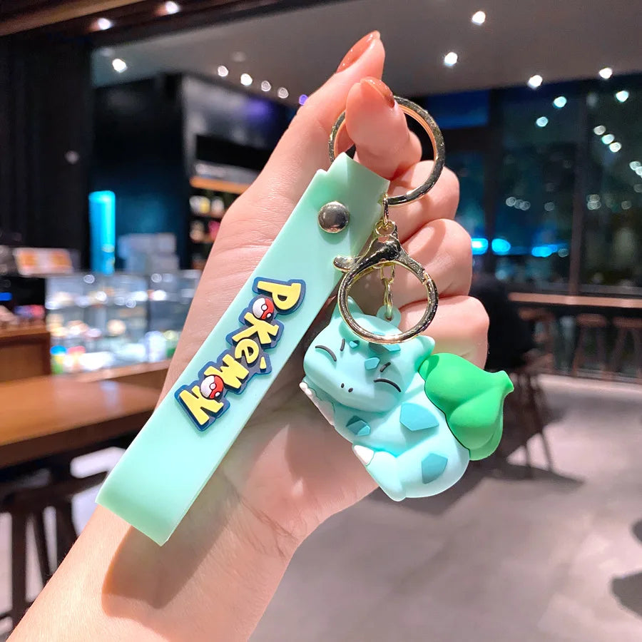New Pokemon Pikachu Keychain Anime Cartoon Key Chain Charmander Psyduck Fashion Bag Keyring Pendant Accessories Toys Kids Gifts