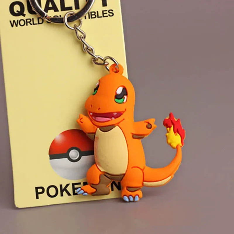 New Pokemon keychain Pikachu Pokémon PVC soft plastic pendant fashion bag pendant Charmander doll keychain car keychain