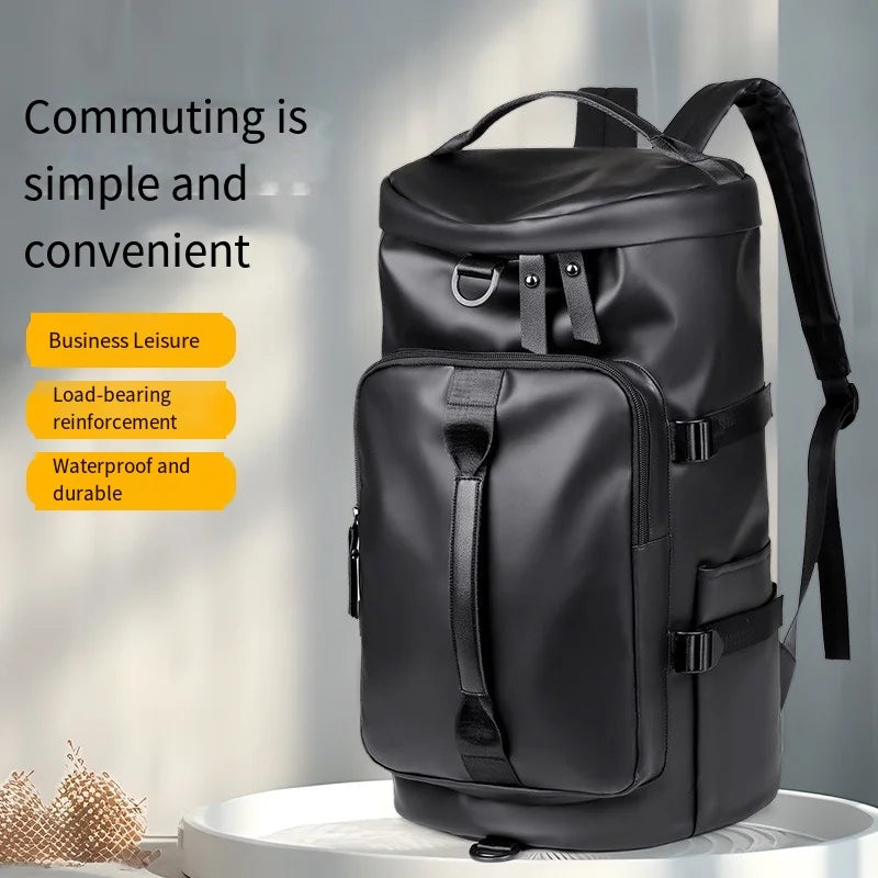Sports Backpack, Large-Capacity Cylindrical Gym Bag, Unisex Training Bag, Dry and Wet Separation Handbag, Multi-Purpose Water-Repellent Travel Bag, Single Shoulder Crossbody Bag