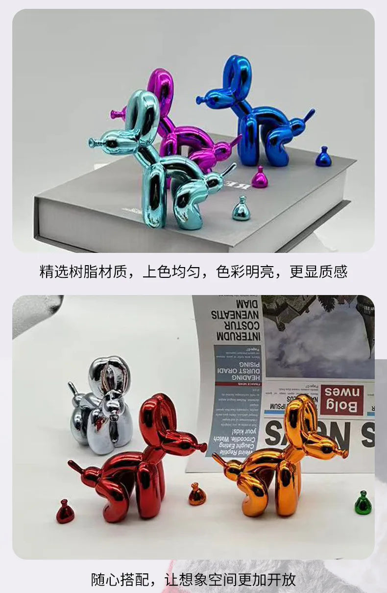 Poop Dog Balloon DogS Ornament Home Decoration Room Trendy Play Resin Electroplating Crafts New Product Desk Accessories