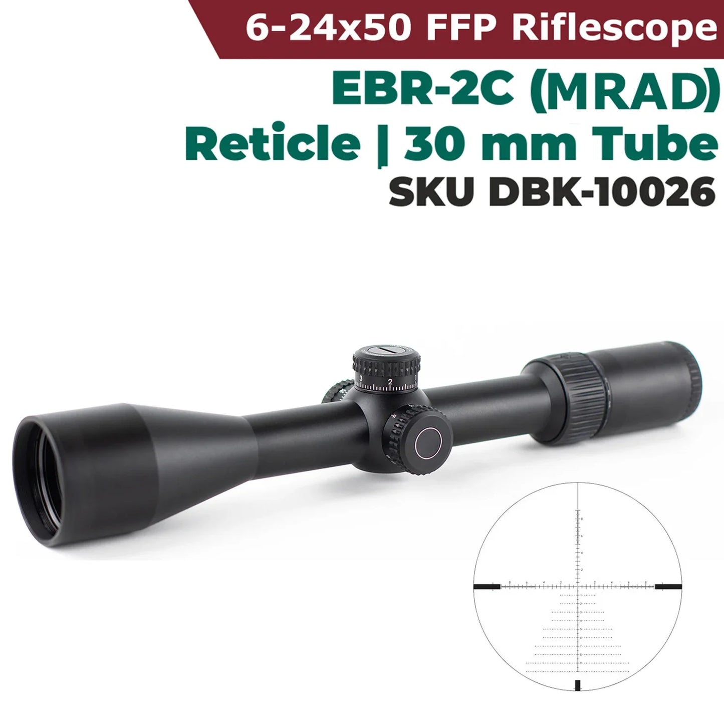 Original V*RT*X Optics D**M*NDB*CK Tactical 6-24X50 First Focal Plane(FFP) Riflescopes EBR-2C(MRAD) Reticle 30mm Tube Scope