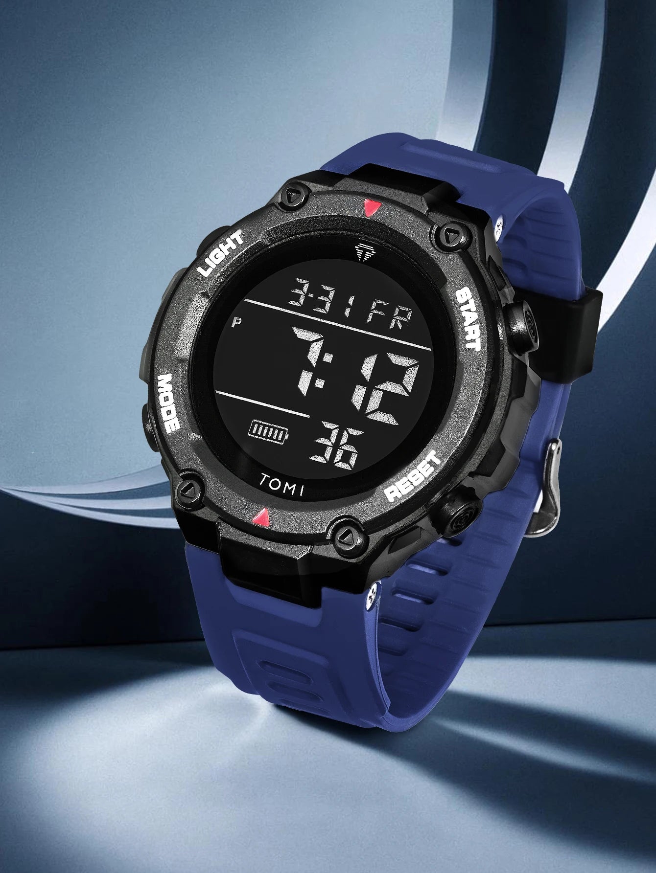 TOMI Tactical Digital Watch Military Green Black 4-Button Sport Modes Shockproof Waterproof Outdoor Hiking