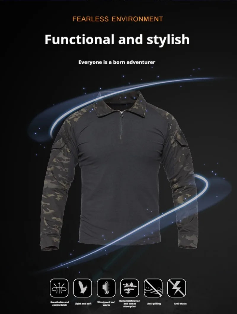 Tactical Shirt Combat Shirt Multicam Combat Shirt Airsoft Shirt Camouflage Combat Shirt Chemise Combat Combat Shirts Army