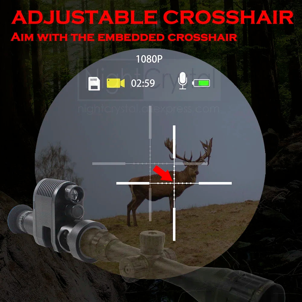 Hunting Night Vision Riflescope, Clip-on Attachment, Monocular, 1080p Video Camera, Thermal Goggle, Red Dot Sight, Laser IR, 850