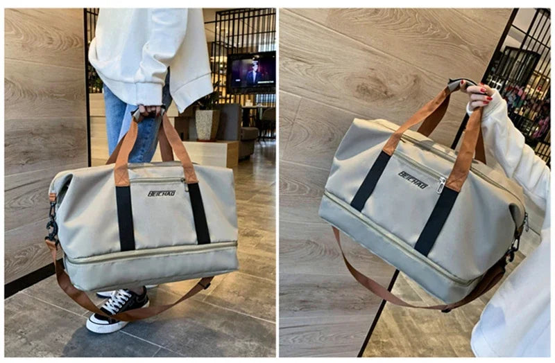 Large Capacity Fitness Bag Travel Bag Waterproof Sports Gym Bag Portable Luggage for Men Women Short Distance gym and travel bag