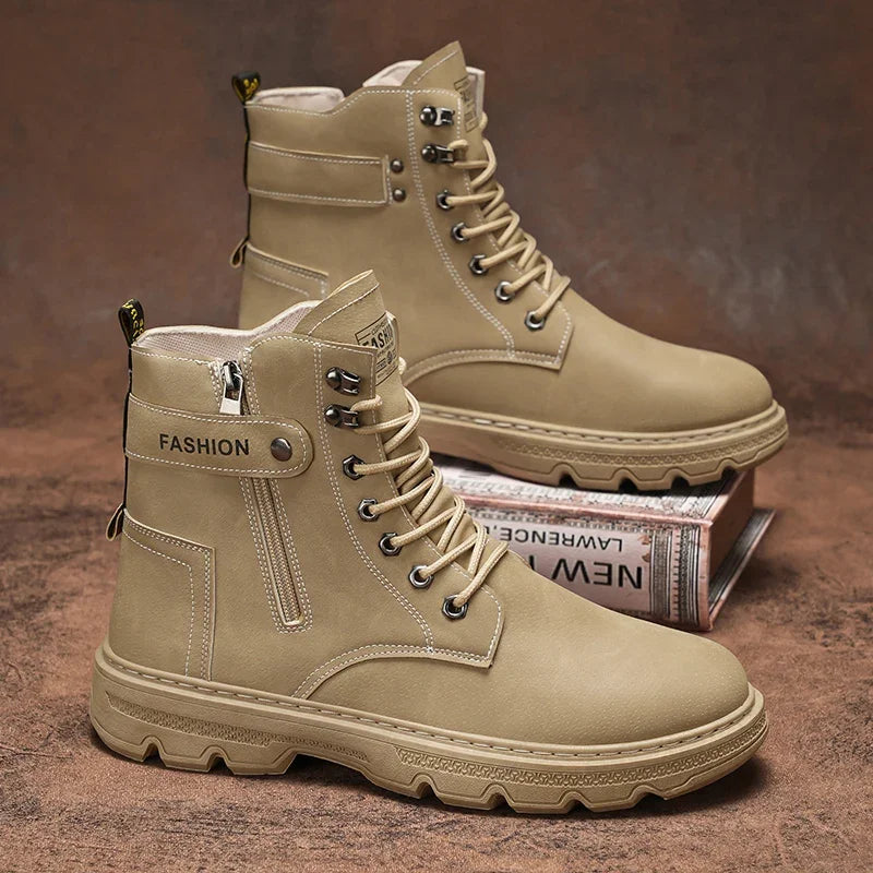 High-top boots, British style, casual and versatile, men's shoes for workwear
