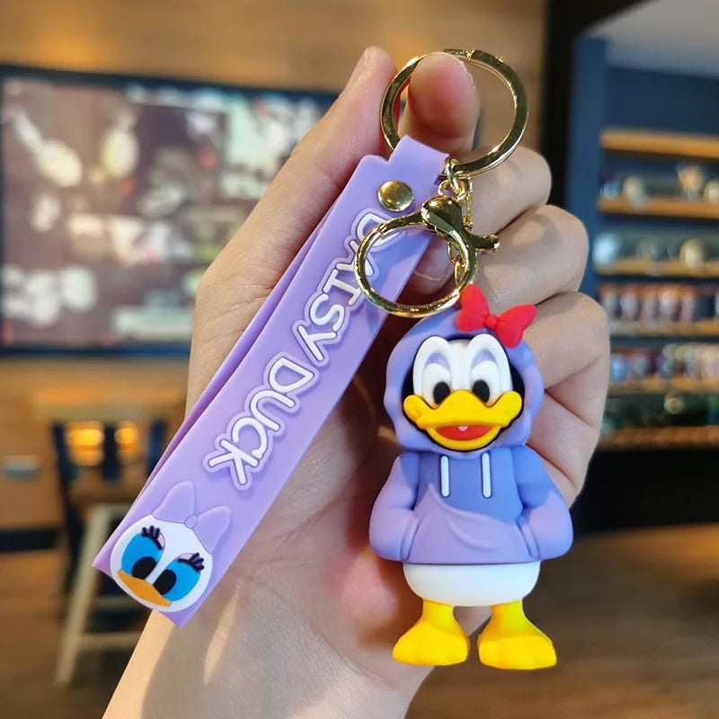 New Cartoon Anime Disney Keychain Mickey Mouse Minnie Lilo & Stitch Doll Keyring Ornament Key Chain Car Pendant Kids Toys Gift