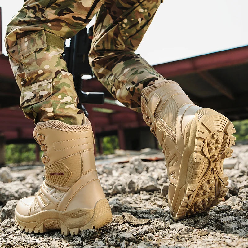 Tactical Outdoor High - Top Military Boots,Anti - Slip And Wear - Resistant Combat Boots,Adapt To Complex Terrains