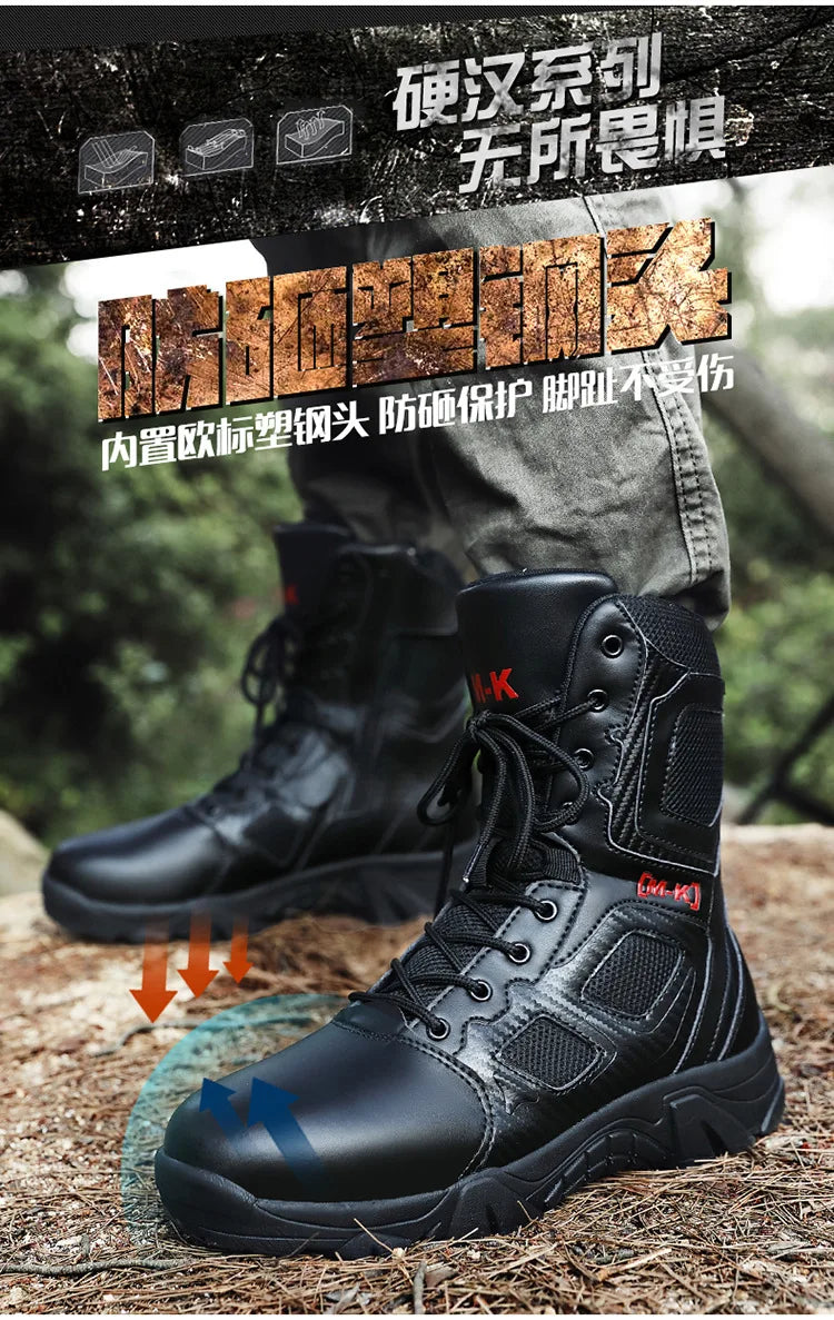 Tactical Boots Men Special Force Desert Combat Outdoor Hiking Ankle Shoes Men Work Safty Outdoor High-top Boots